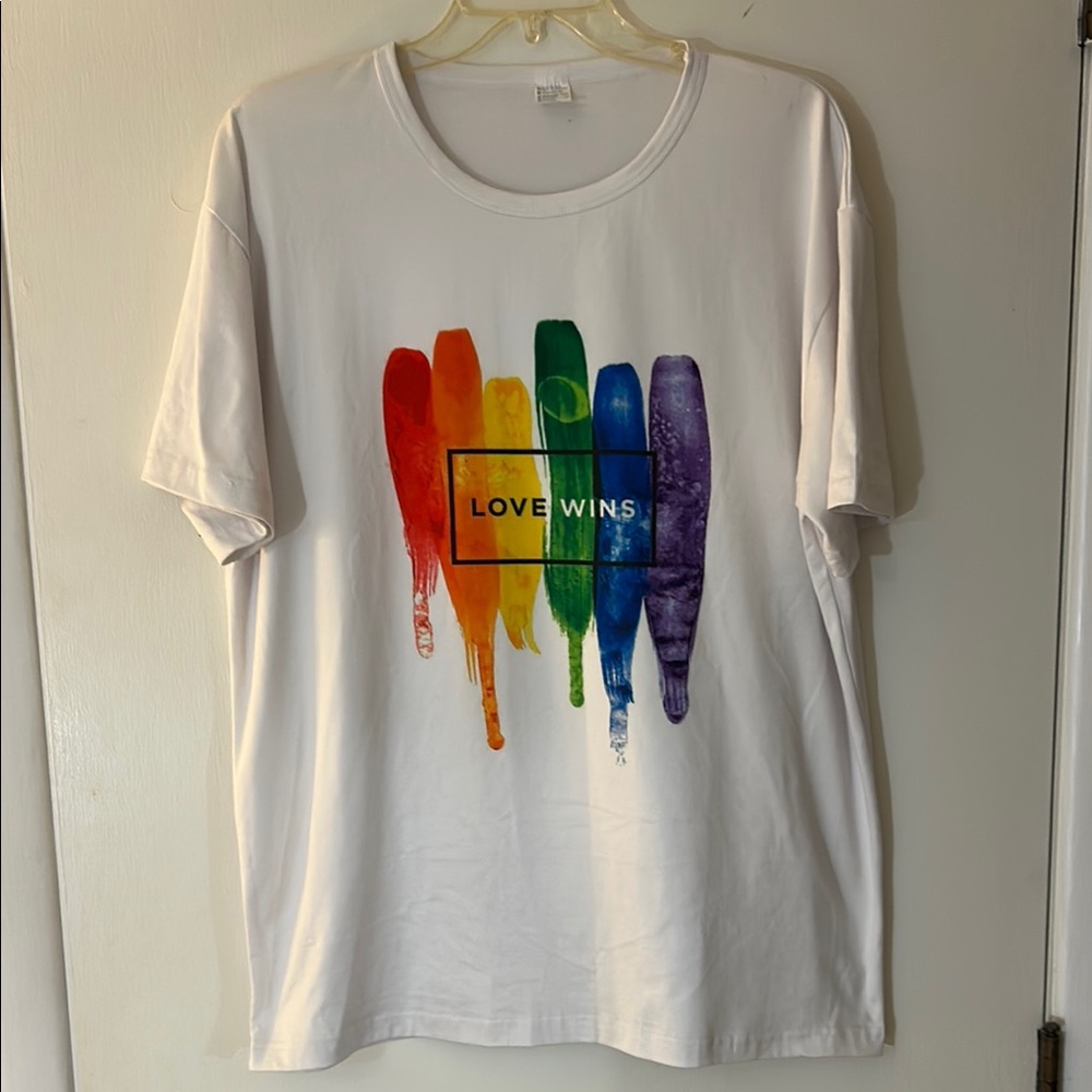 Love Wins White Short Sleeve Tee